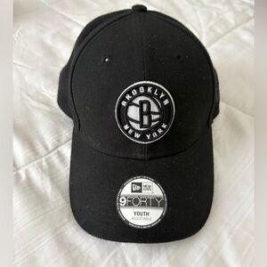 New Era Black Brooklyn Nets 9FORTY Youth Adjustable Cap